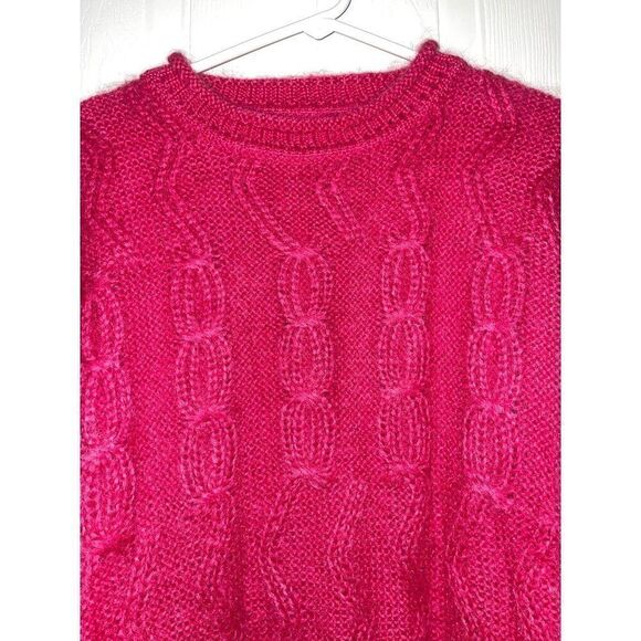 Allison Blair Barbiecore Pink Mohair Wool Blend Pullover Sweater Size Med - Picture 15 of 16